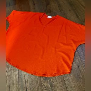 Adrienne Poncho Top - EUC - Tomato Red - size small